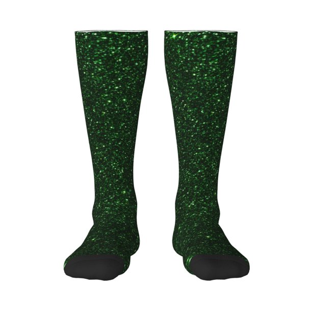 Balery Emerald Green Sparkling Calcetines novedosos Calcetines deportivos Calcetines hasta la rodilla Calcetines de algodón Calcetines originales y geniales