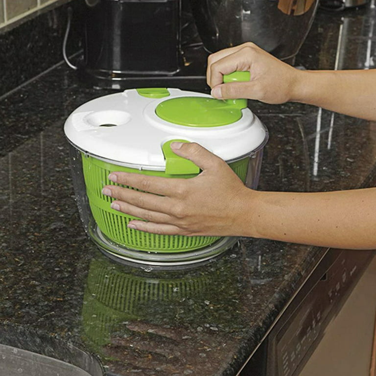 Kelajuan Salad Spinner, Manual Lettuce Dryer Vegetable Fruit Washer with Crank Handle Locking Lid, Size: 24cm*22cm*19.5cm, Green