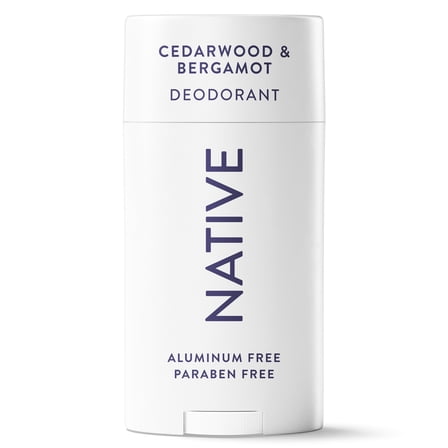 Native Aluminum Free Deodorant for Men, 72 Hour Solid Deodorant Stick, Cedarwood & Bergamot, 2.65oz