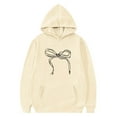 thumbnail image 4 of Tiweut Bow Hoodie for Girls Kids Graphic Cute Hoodies Girl's Leopard Sweatshirts Prints Casual Pullover Sweatshirt,Beige,2-3 Y, 4 of 4