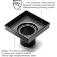thumbnail image 4 of HEATGENE 4-Inches Square Shower Drain with Flat Cover, Stainless Steel Shower Floor Drain with Removable Quadrato Pattern Grate, Floor Shower Drain with Hair Strainer, Venetian Bronze, 4 of 8
