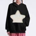 thumbnail image 2 of Tiweut Women's Casual Hoodies Hoodies Star Print Unisex Oversized Hooded Long Sleeve Loose Fit Pullover with Pocket Regular Blouses Black,L, 2 of 6