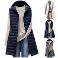 thumbnail image 3 of Lovskoo 2024 Winter Coats for Women Quilted Vest Cotton Padded Hooded Warm Hooded Jacket Lightweight Coat Gray, 3 of 3
