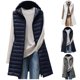 thumbnail image 3 of Qucoqpe - Chaleco largo acolchado de invierno para mujer, con capucha, sin mangas, con cremallera, en oferta, 3 of 3