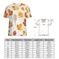 thumbnail image 2 of Autumn Harvest Maple Leaves Thanksgiving Womens Tops Women's Fashion Casual Short Sleeve Flower Print Round Neck Pullover Top Blouse, 2 of 6
