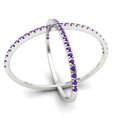 thumbnail image 2 of Statement Engagement Ring for Women - 0.245ct Natural Amethyst in 14K White Gold Promise Ring, 2 of 6