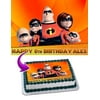 The Incredibles Edible Cake Image Topper Personalized Picture 1/4 Sheet (8"x10.5")
