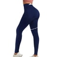 thumbnail image 1 of Leggins Curvphilo para levantar glúteos, cintura alta, bolsillos, azul marino, 1 of 9