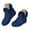 Navy, variant on Women's Fuzzy Boots Slip On Ankle Platform Booties Furry Faux Fur Lining Flat Short Snow Boots Fashion Winter Warm Suede Casual Shoes