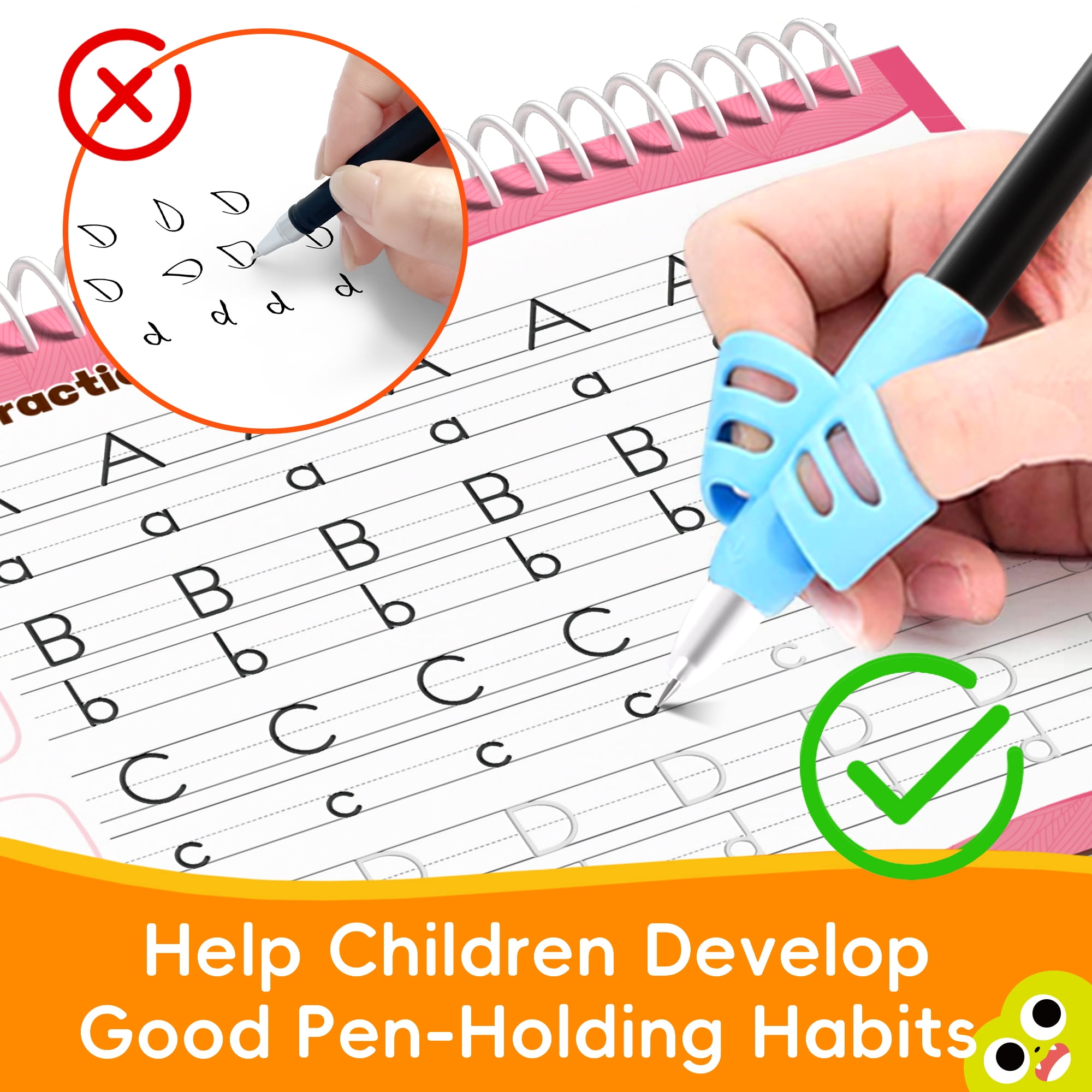 Magic Grooved Writing Practice, Large Grooved Handwriting Books Practice for Kids , Preschool Learning Activities, Tracing Books for Kids Ages 3-5, Preschool Workbook, Reusable Write Number Letter