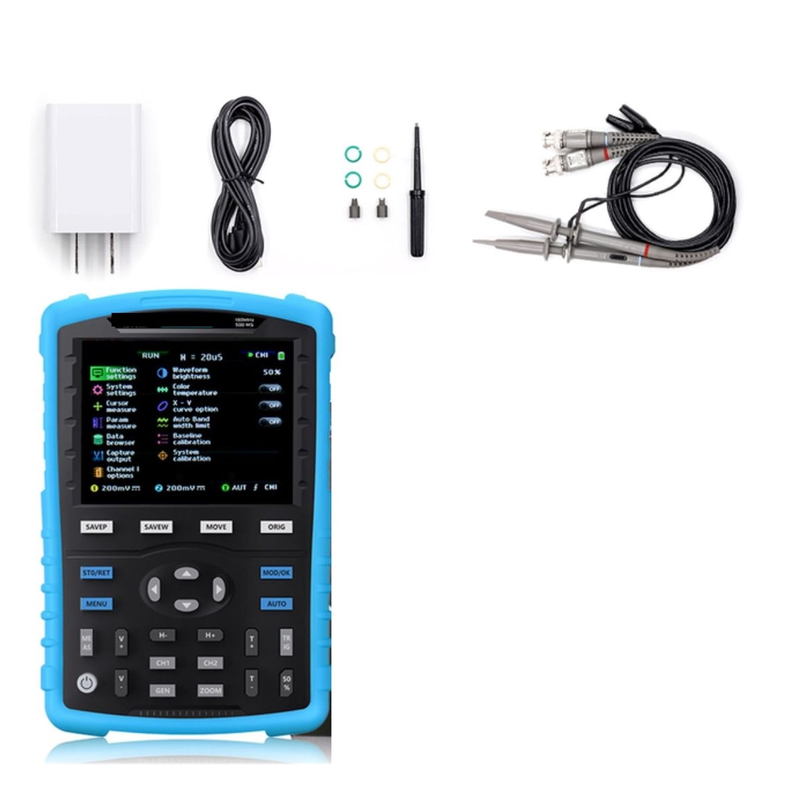Portable Fluorescent Screen Digital Oscilloscope 180 MHz 50,000wfms/S 2-In-1 Signal Generator 20 MHz ZOOM ,Professional Designed
