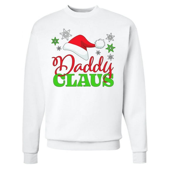 Inktastic Daddy Claus with Christmas Santa Hat and Snowflakes Adult Sweatshirt
