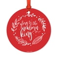 thumbnail image 1 of Religious Round Metal Christmas Ornament, Glory to the New Born King, Includes Ribbon and Gift Bag, 1 of 2