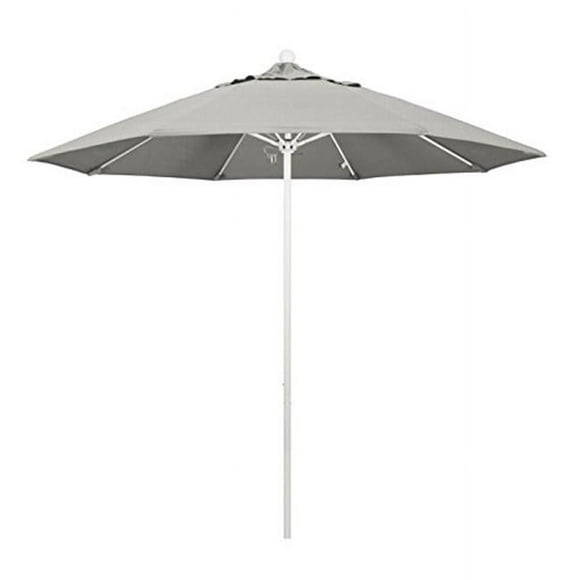 California Umbrella ALTO908170-5402 9 ft. Round Aluminum & Fiberglass, Push Open & White Pole - Sunbrella Granite Umbrella