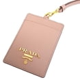 thumbnail image 4 of Prada Vitello Move Beige Leather Logo Plaque Lanyard Cardholder Wallet, 4 of 9