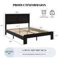 thumbnail image 4 of Queen Size Farmhouse Wooden Bed Frame with Headboard, Rustic Platform Bed with Silent Wood Slat System, No Box Spring Needed, Rustic Black, 4 of 6
