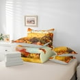 thumbnail image 6 of Castle Fairy Teens Women Men Sunflower Pumpkin 7-Piece Bedding Comforter Set,Autumn Harvest Pumpkin King Bedding Sets,Botanical Plants Ultra Soft Bed Sheets,Lightweight Room Decor, 6 of 8