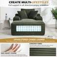 thumbnail image 4 of Sofa Bed 67" Chaise Lounge Chair 9.9'' Wide Armrest Indoor Corduroy Oversized Sleeper Sofa for Living Room Deep Seat Lounge and Three Soft Pillows Convertible Boneless Sofa Bed, Green, No Assembly Re, 4 of 11