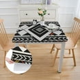 thumbnail image 2 of HAOXIT Table Cloth - Ethnic Table Cover Black White Tabletop Decoration for Party Kitchen 40*40, 2 of 8