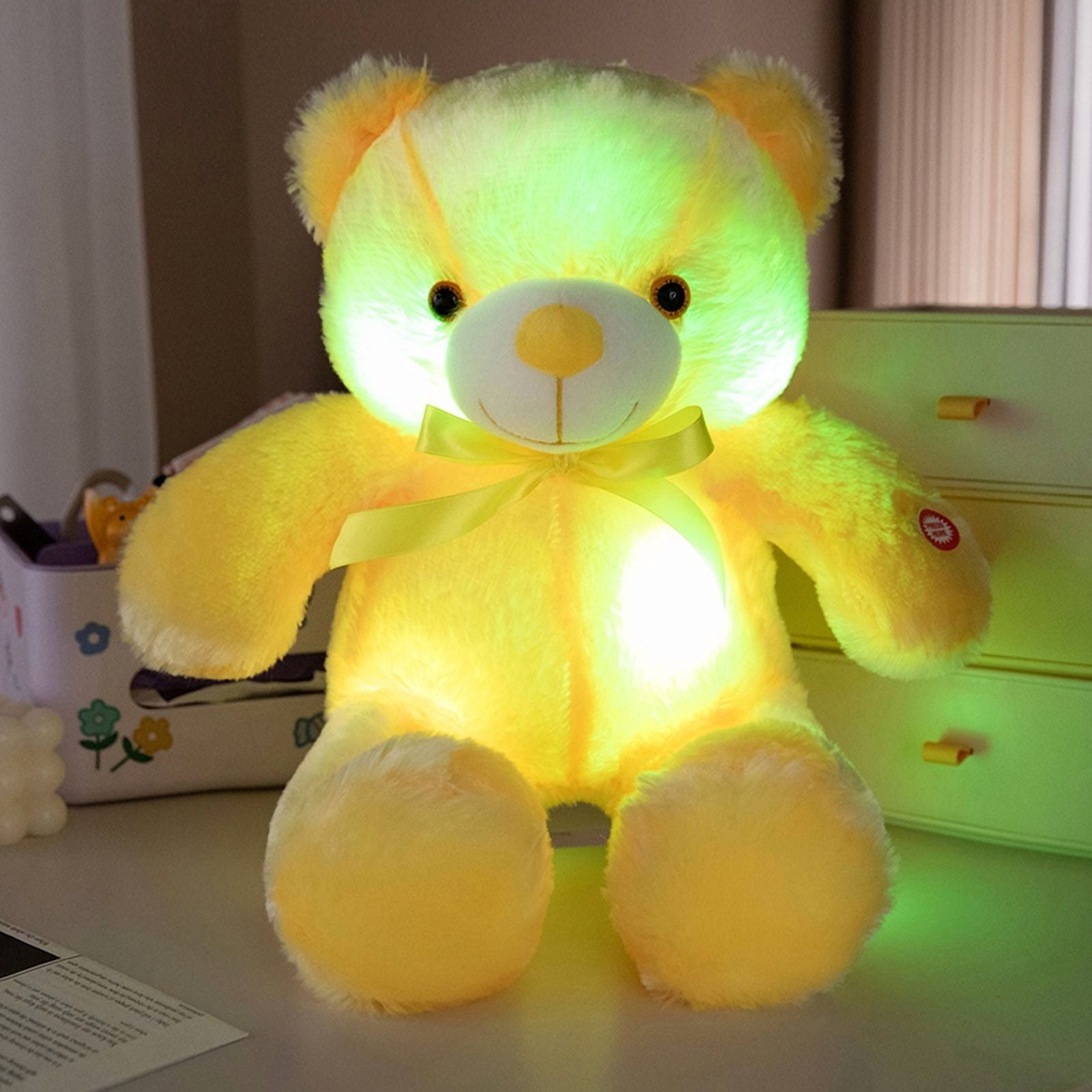 Colorful LED Glowing Teddy Bear Plush Toy Stuffed Animal Kids Birthday Gift