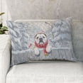 thumbnail image 2 of Playful Bulldog Welcomes Winter Snowy Day with Cardinal Bird Quilt Pillowcase Dog Lover Gifts Idea Throw Pillow Cover Bed Home Decor - 12017, 2 of 5
