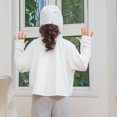 thumbnail image 4 of Penkiiy Chicas Chicas Camisa de manga larga Protección solar Capucha Ligera Entrenamiento atlético Suéter Top Rash Guard para niños 3 Años Blanco, 4 of 6