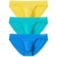 thumbnail image 2 of TANBOM Men's Bulge Enhancing Briefs Bamboo Viscose Underwear Blue/Green/Yellow XL 3-Pack, 2 of 6