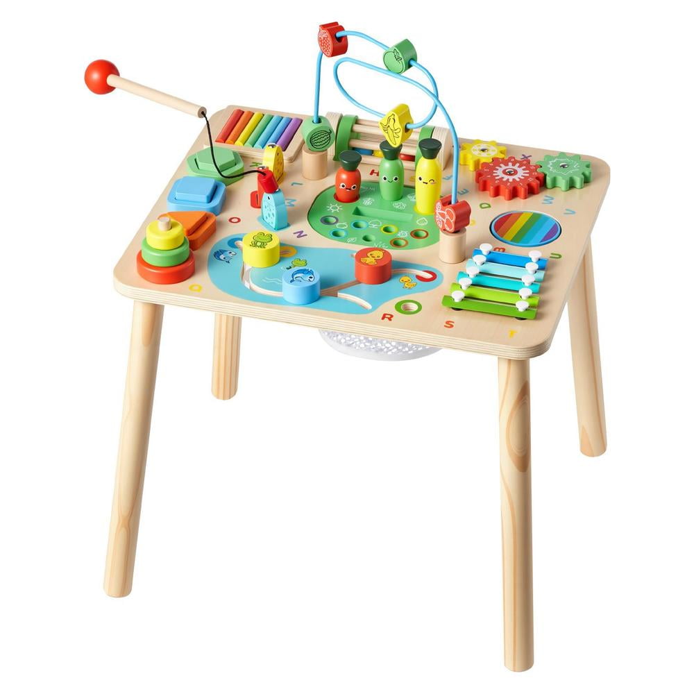Montessori Activity Table for toddlers 6-36 months 13 in 1 wood and polyester learn activity desk model AC8355