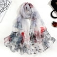 thumbnail image 3 of FADAACAI Women's Scarf Summer Shawl Women's Scarves Women Scarves Scarfs For Women Lightweight Print Floral Pattern Scarf Shawl Fashion Scarves Shawls And For Spring Gray3, 3 of 3