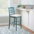 thumbnail image 4 of Riverbay Furniture 30" Transitional Wood & Fabric Bar Stool in Blue/Cream, 4 of 10