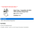 thumbnail image 2 of Water Pump - Compatible with 2003 - 2005 Land Rover Range Rover 2004, 2 of 2