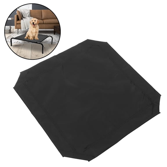 KONTONTY Replacement Cover for Elevated Dog Bed, Black Mesh Fabric, Perfect for Pet Owners, 1 Piece