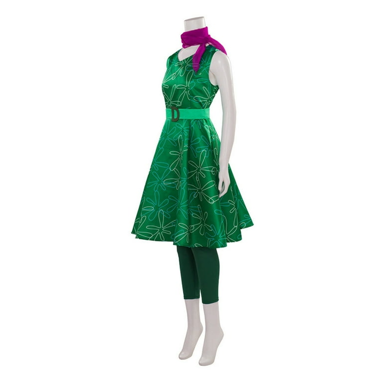 green emerald velvet dress Agatha All Along Rio Vidal Women Green Dress Cosplay Costume Outfits H –  TrendsinCosplay main image 1