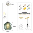 thumbnail image 2 of Luz Colgante LBSQJ de Vidrio Verde Gris Globo 25 cm Paquete de 1, 2 of 7