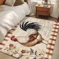 thumbnail image 4 of Vintage Rooster Area Rug 4x6 FT,Non Slip Kids Room Carpet,Watercolor Spring Floral Farmhouse Animals Washable Soft Floor Carpet Non-Shedding Throw Rug for Dorm Kitchen Study Room Home Office Bedside, 4 of 9