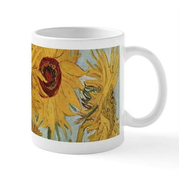 CafePress - Van Gogh Sunflowers Wraparound Mug - 11 oz Ceramic Mug - Novelty Coffee Tea Cup