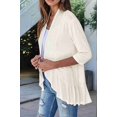 thumbnail image 6 of Women'S Open Front Cardigan 3/4 Sleeve Draped Soft Knit Sweaters Apricot S, 6 of 7
