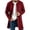 Wine, variant on Qgtaibl Mens Thin Fleece Jacket Crew Neck Mid Length Solid Color Outwear Button Down Long Sleeve Casual Overcoat with Pockets Light Blue M