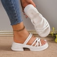 thumbnail image 6 of AXXD Women White Sandals Summer Thick Sole Two Pairs Sandals British Style Fish Mouth Comfortable Wearing Sandals Outside, 6 of 8