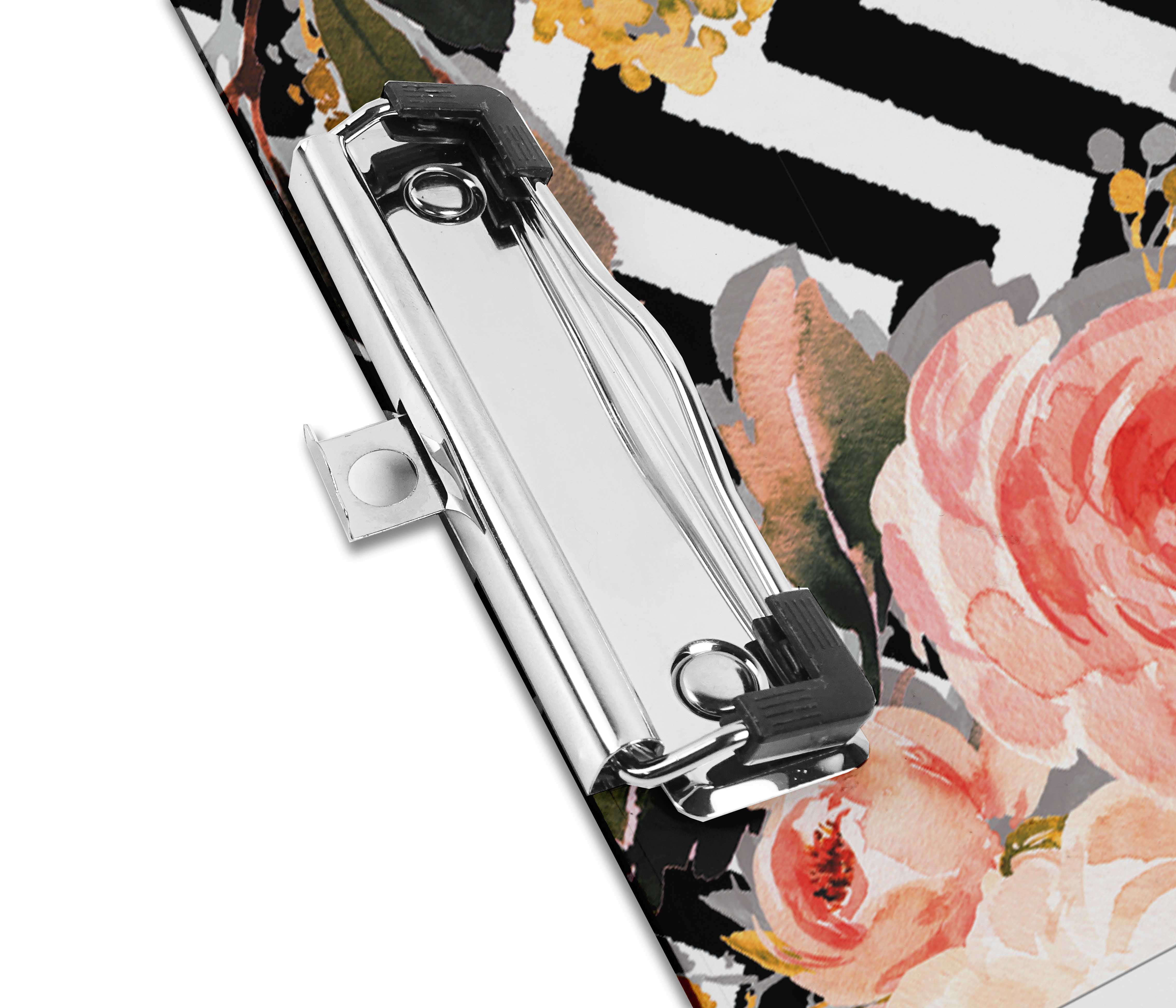 Inkdotpot Dry Erase Double Sided Clipboard Florals Printed Paperboard Clipboard With Free Marker & Duster