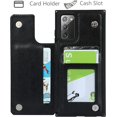 thumbnail image 3 of Galaxy Note 20 Wallet Case with RFID Blocking Card Holder,Premium PU Leather Double Magnetic Buttons Stand Flip Wrist Lanyard Strap Back Cover for Samsung Galaxy Note 20 5G 6.7 Inch,Black, 3 of 14