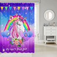 thumbnail image 2 of Rainbow Unicorn Fabric Shower Curtain 72" Wx78 L,Kawaii Bath Curtain Cute Cartoon Horse Princess Waterproof Shower Curtain Purple Blue Galaxy Curtains, 2 of 4