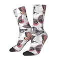 thumbnail image 2 of Uemuo Vintage Butterflies Pattern Women's Crew Socks, Soft Durable Breathable Moisture-Wicking with Odor Control Cotton socks, 2 of 9