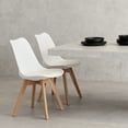 thumbnail image 6 of Dining Chairs Set of 4, Modern Kitchen Chairs, Upholstered Dining Room Seats with Sturdy Wooden Legs, High-Density Sponge Cushion and PU Leather for Restaurant Hotel, White, 6 of 11