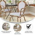thumbnail image 4 of Flash Furniture Lourdes Indoor/Outdoor French Bistro Stack Chair with Arms White/Gray/Natural, 4 of 16