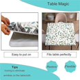 thumbnail image 3 of Elastic Edge Fitted Square Tablecloth, Boho Sage Green Floral Polyester Table Cloth, for Indoor Outdoor Kitchen Home Party Dinner Patio, Fit for 36" x 36"Square Table, 3 of 5