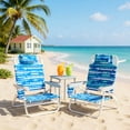 thumbnail image 2 of Costway 2 Pack Folding Beach Chair Lightweight Lay Flat Lounge Chair with Head Pillow Blue, 2 of 10