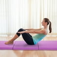 thumbnail image 2 of YRLLENSDAN Folding Gymnastics Mat Thick Exercise Mat for Home Workout Leather Tumbling Mat for Gymnastics for Home Schooling and Daycare Cheer Mat Foldable Gym Mat for Kids 2×6 ft,Purple, 2 of 8