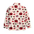 thumbnail image 5 of Uorisanigo Girls Half Zip Collar Sweatshirts Soft School Heart Ladybug Quarter Zipper Cropped Sweatshirt Oversized Long Sleeve Workout Shirts Fit Vacation Shopping Exercise Wear, 5 of 7