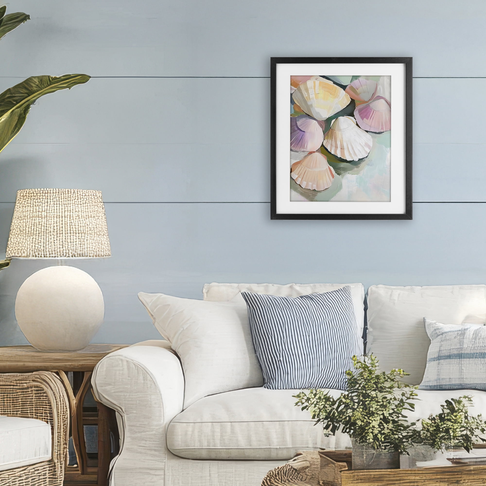 Stupell Industries Pink Seashells Marine Collection Black Framed Print Under Glass, design by The Prints Vibe